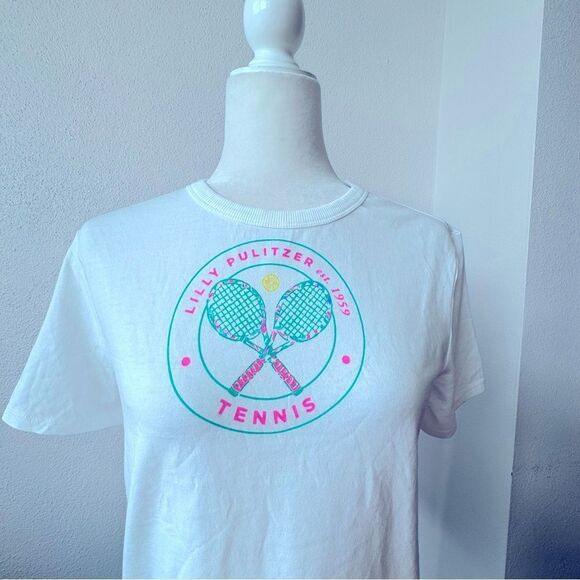 Lilly Pulitzer Rally Luxletic White Tee Short Sleeve Shirt SZ XXS NWOT - Picture 3 of 12